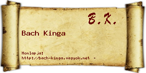 Bach Kinga névjegykártya