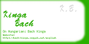 kinga bach business card